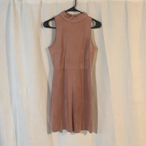 Soprano Faux Suede Mauve Sleeveless Dress
